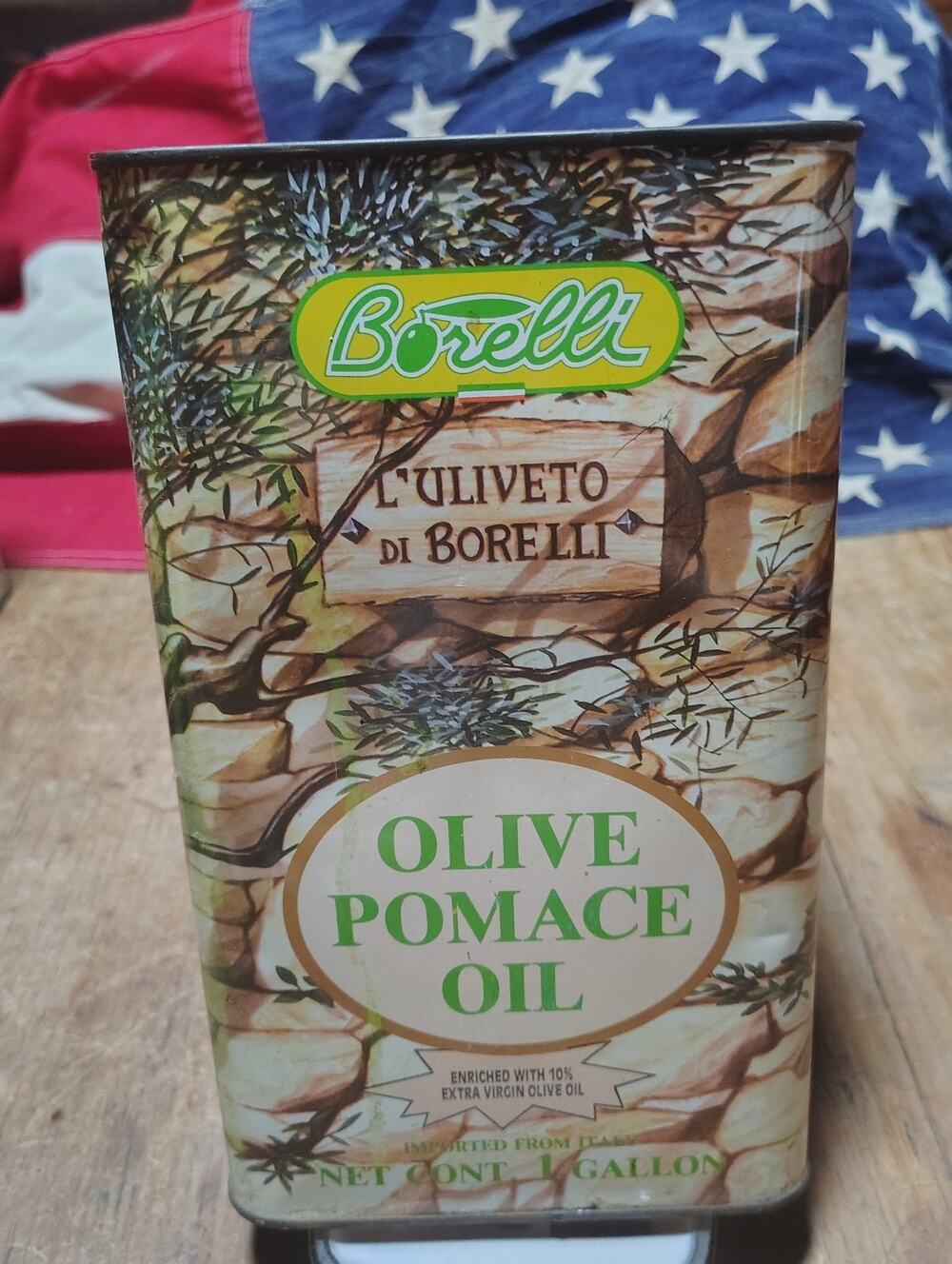 Vintage Borelli Olive Oil Advertising Tin Empty For Display Kitchen Decor